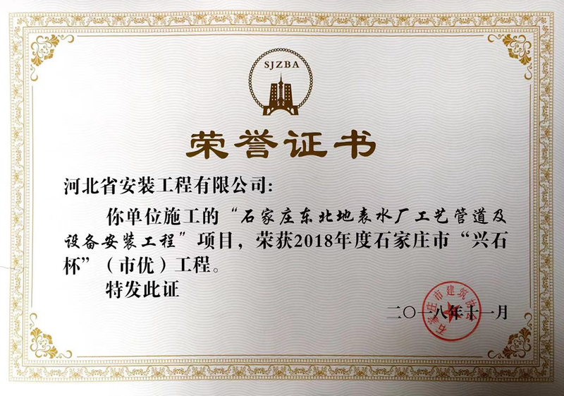 Shijiazhuang northeast surface water plant